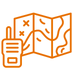 Map with Walkie Talkie Icon